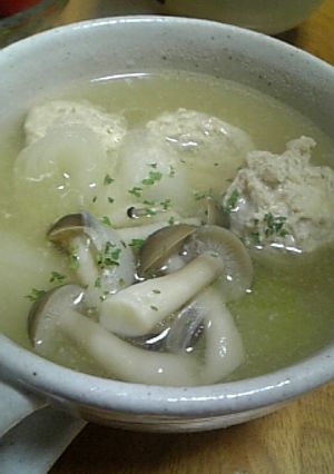 長ネギとつくねの和風スープ-レシピのメイン写真