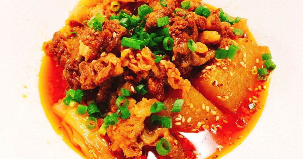 ♡圧力鍋で♡牛肉と大根の韓国風煮物♡ by あちゃママ