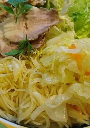 新玉葱人参セロリ♥️簡単酢で冷製パスタ-レシピのメイン写真