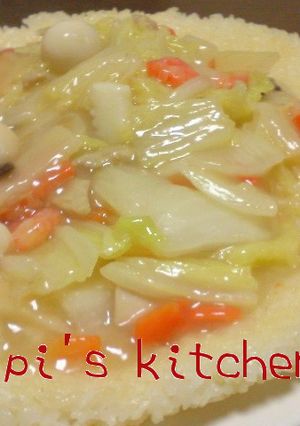 ☆パリッパリご飯OnThe八宝菜☆-レシピのメイン写真