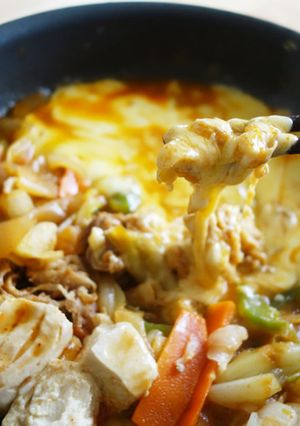民泊飯 ７Ｐ食材のみでチーズダッカルビ？-レシピのメイン写真