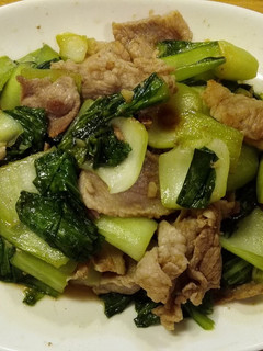チンゲン菜と豚肉のナンプラー炒め♪-レシピのメイン写真