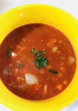 野菜ジュース&レンジで簡単ミネストローネ-レシピのメイン写真