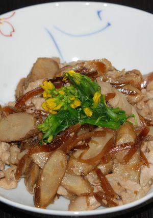 新ごぼうと豚しゃぶ肉の生姜こんぶ佃煮炒め-レシピのメイン写真