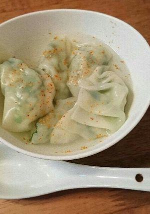 本日の朝 はんぺんで作るニラの水餃子-レシピのメイン写真