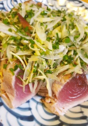 鰹のたたき(カツオ)✨焼き方〜秘伝のタレ-レシピのメイン写真