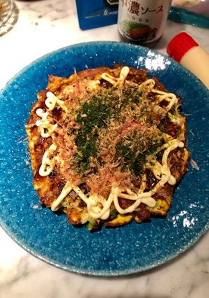 糖質制限◎小麦粉なしでふんわりお好み焼き-レシピのメイン写真