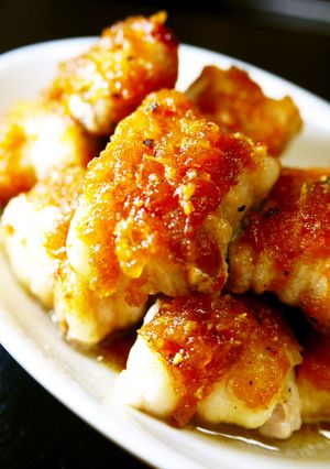 豚ばら肉巻き豆腐～ステーキソースがけ～-レシピのメイン写真