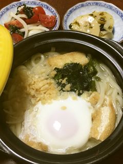 1人鍋で、鍋焼きうどん 新玉ねぎ入り-レシピのメイン写真