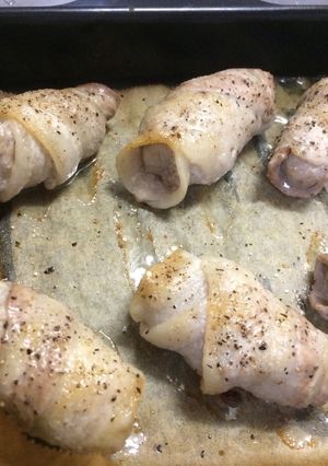 グリルで豚バラ肉の生ウインナー巻き-レシピのメイン写真