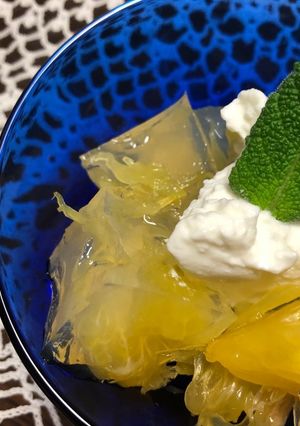 夏みかんの寒天 ヨーグルトクリーム添え-レシピのメイン写真