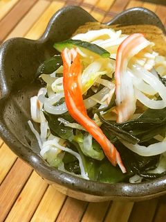 簡単!もやしとワカメの酢の物-レシピのメイン写真