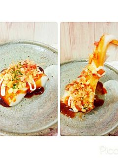 レンジで簡単、切り餅でお好み焼き風-レシピのメイン写真
