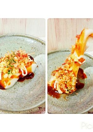 レンジで簡単、切り餅でお好み焼き風-レシピのメイン写真
