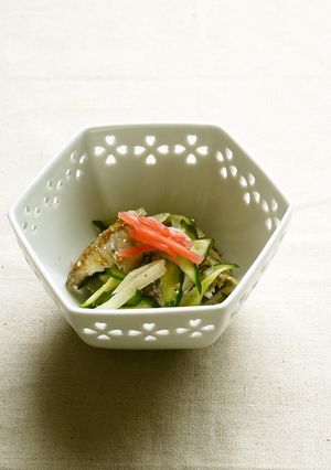 焼きぎすと新生姜のべんりで酢漬けの酢の物-レシピのメイン写真