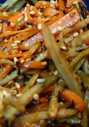 薫りがいい胡麻味噌味のきんぴらごぼう-レシピのメイン写真