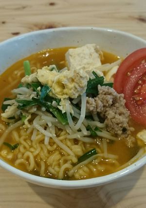 ニラ玉豆腐辛ら～めん-レシピのメイン写真