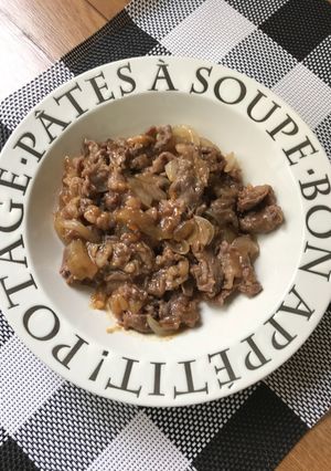 レンジで時短！牛肉と玉ねぎの炒め物♪-レシピのメイン写真