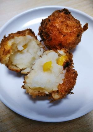 幼児食　子供喜ぶひとくちコーンコロッケ-レシピのメイン写真