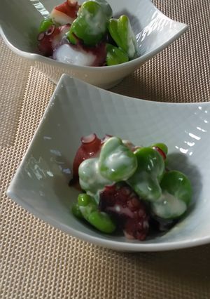 そら豆とタコのヨーグルト味噌マヨ和え-レシピのメイン写真