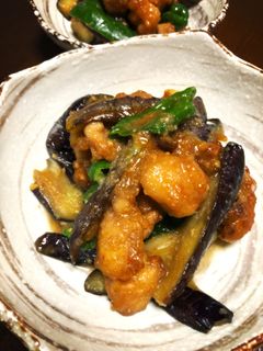茄子と鶏のごま味噌炒め-レシピのメイン写真