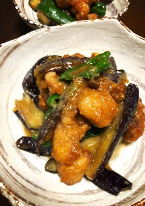 茄子と鶏のごま味噌炒め-レシピのメイン写真