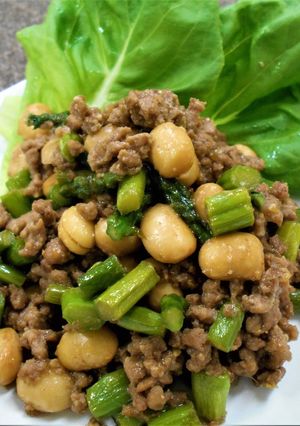 アスパラと大豆のパクパク肉みそby草津市-レシピのメイン写真