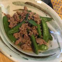 รูปของ スナップえんどうとひき肉のさっと煮