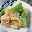 春*スナップえんどうと新玉ねぎの卵とじ