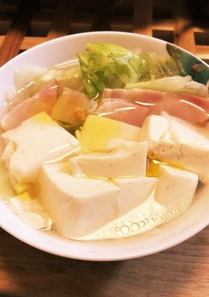 レンジで簡単♪絹どうふとレタスのスープ-レシピのメイン写真