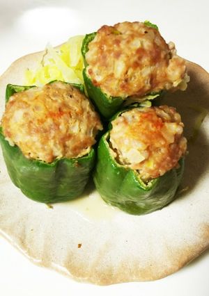 レンジでピーマン肉詰め-レシピのメイン写真