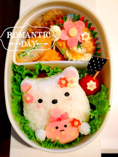 すみっコぐらしキャラ弁♡しろくまふろしき-レシピのメイン写真