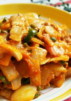 簡単！豚バラと野菜の味噌コチュ照り照り-レシピのメイン写真