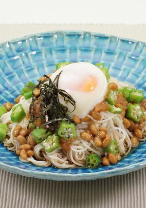 梅でさっぱり！納豆そうめん-レシピのメイン写真