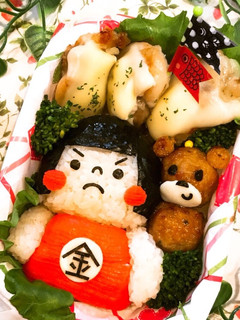 キャラ弁♡端午の節句で金太郎とクマさん-レシピのメイン写真