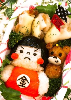 キャラ弁♡端午の節句で金太郎とクマさん-レシピのメイン写真