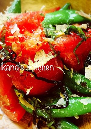 スナップエンドウとトマトの塩昆布サラダ♪-レシピのメイン写真
