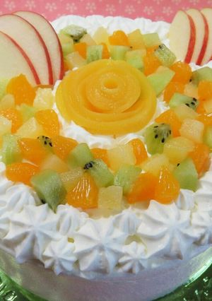 フルーツデコレーションケーキpart2-レシピのメイン写真