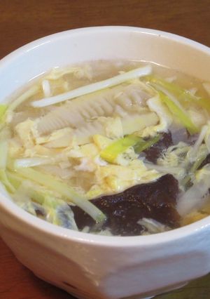 タケノコと黄ニラときくらげの卵スープ-レシピのメイン写真