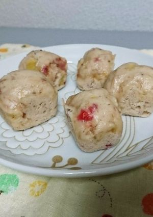 いちごとバナナの蒸しパン-レシピのメイン写真
