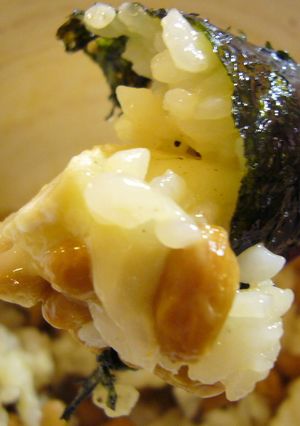 簡単！チーズ納豆韓国のり丼-レシピのメイン写真