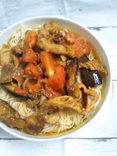 トマトナス麻婆そうめん-レシピのメイン写真