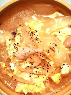 鶏塩風味の卵、玉ねぎスープ-レシピのメイン写真