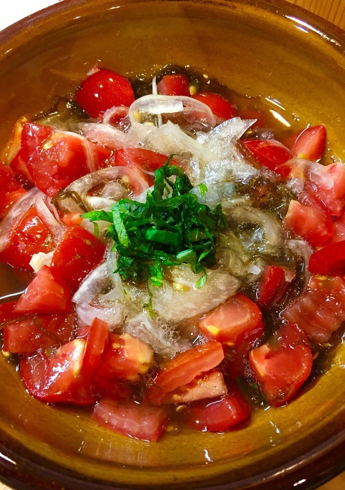 新玉ねぎとトマトのもずく酢-レシピのメイン写真