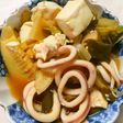 簡単❃イカとネギとたけのこ 豆腐の煮物❃