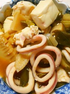 簡単❃イカとネギとたけのこ 豆腐の煮物❃-レシピのメイン写真