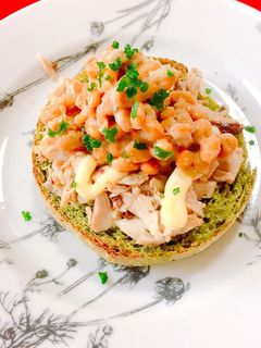 ツナ納豆トースト-レシピのメイン写真