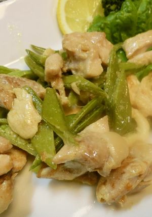 スナップえんどうと鶏もものマヨ炒め-レシピのメイン写真