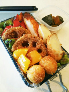 お弁当⑳★フライ弁当とかぼちゃの煮物★-レシピのメイン写真