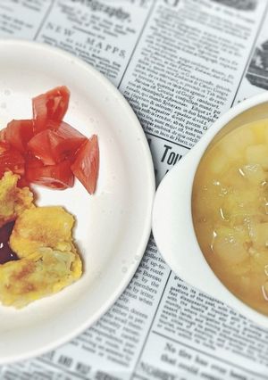 【後期食】たらのピカタ・麩と野菜の味噌汁-レシピのメイン写真
